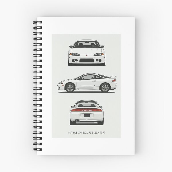 Item preview, 1995 Mitsubishi Eclipse GSX – Clean White JDM Classic Car Illustration designed and sold by TheArtOfCar.