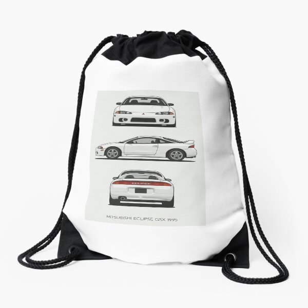 Item preview, 1995 Mitsubishi Eclipse GSX – Clean White JDM Classic Car Illustration designed and sold by TheArtOfCar.