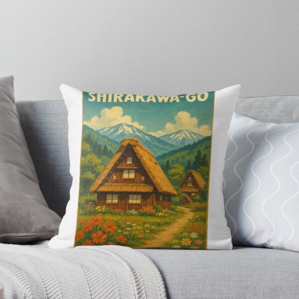 Item preview, Spring Flowers and Gassho Roofs in Shirakawa-go Japan designed and sold by Aryabek.