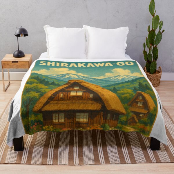 Item preview, Spring Flowers and Gassho Roofs in Shirakawa-go Japan designed and sold by Aryabek.