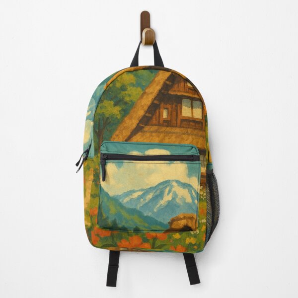 Item preview, Spring Flowers and Gassho Roofs in Shirakawa-go Japan designed and sold by Aryabek.