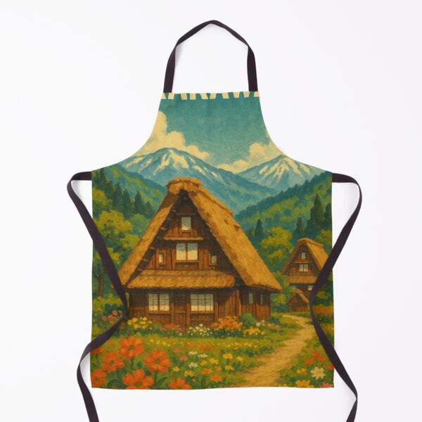 Item preview, Spring Flowers and Gassho Roofs in Shirakawa-go Japan designed and sold by Aryabek.