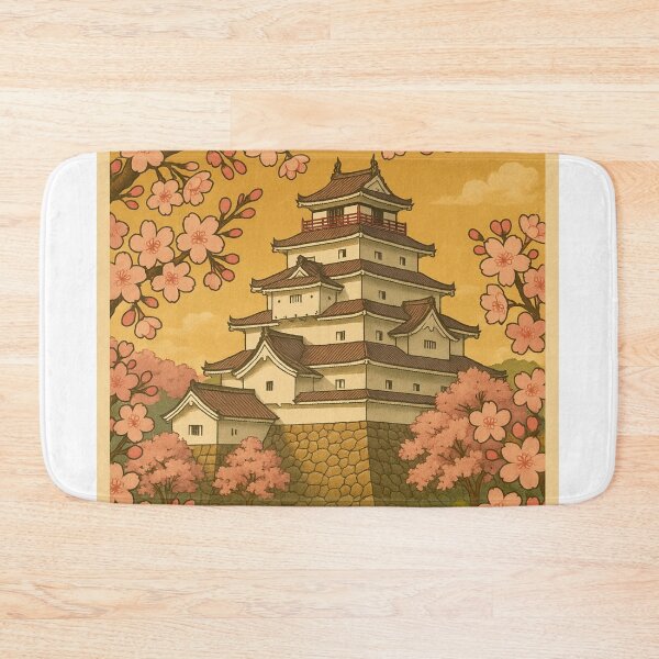 Item preview, Aizu-Wakamatsu Castle Japan Framed by Cherry Blossoms designed and sold by Aryabek.