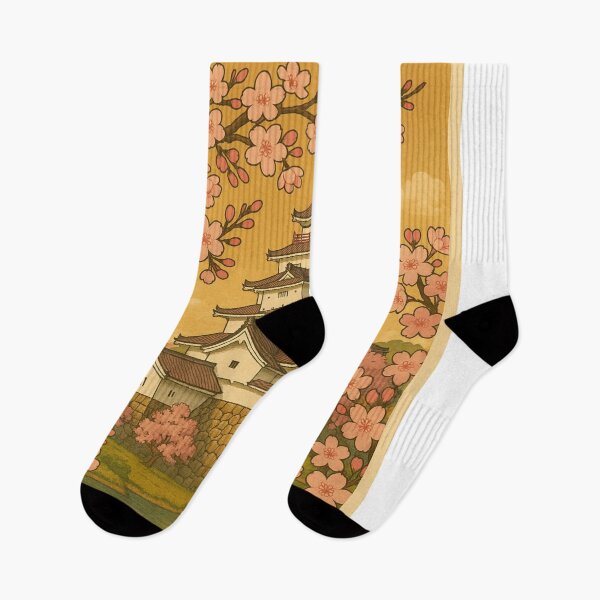 Item preview, Aizu-Wakamatsu Castle Japan Framed by Cherry Blossoms designed and sold by Aryabek.