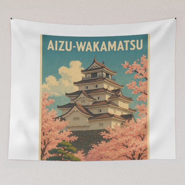 Item preview, Aizu-Wakamatsu Japan with Sakura and Castle Walkway designed and sold by Aryabek.