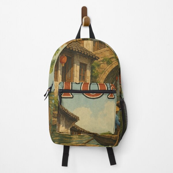 Item preview, Tongli Water Town with Arched Bridges and Canal Boats designed and sold by Aryabek.