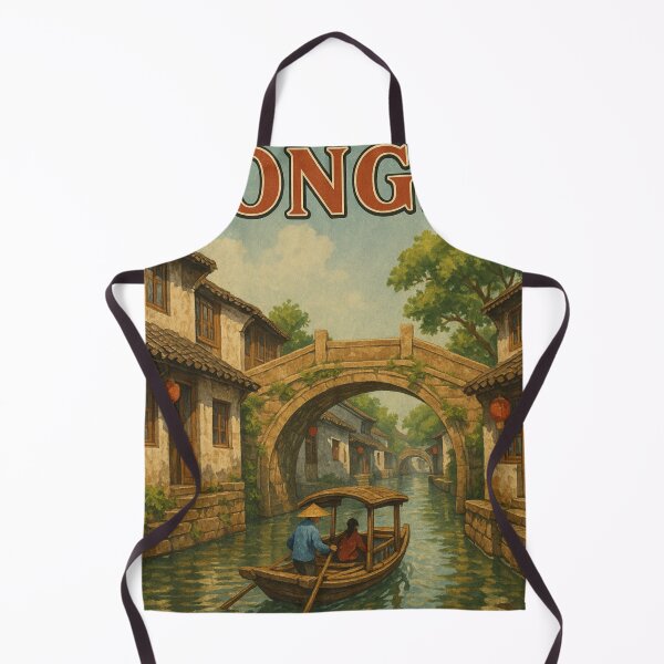 Item preview, Tongli Water Town with Arched Bridges and Canal Boats designed and sold by Aryabek.