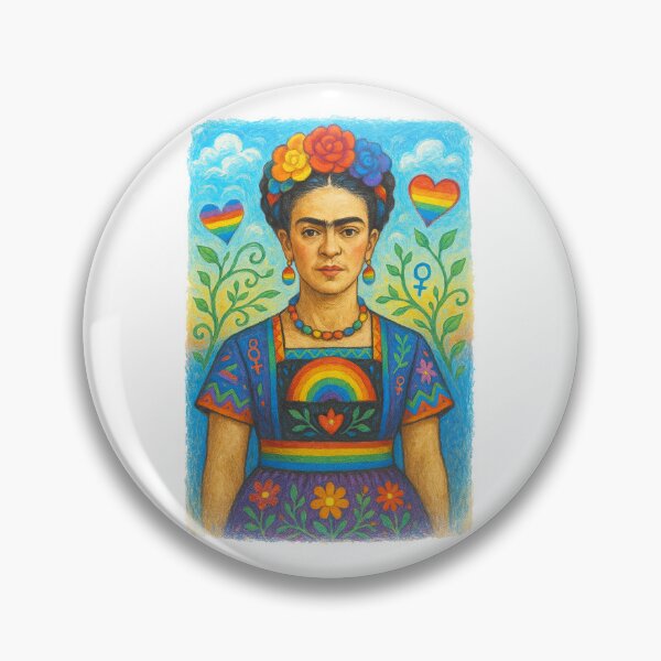 Item preview, Frida Kahlo Rainbow Flower Portrait designed and sold by TeeARTHY.