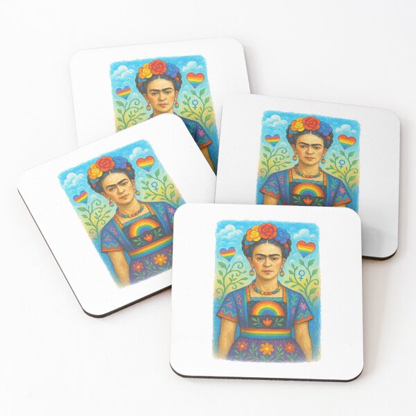 Item preview, Frida Kahlo Rainbow Flower Portrait designed and sold by TeeARTHY.