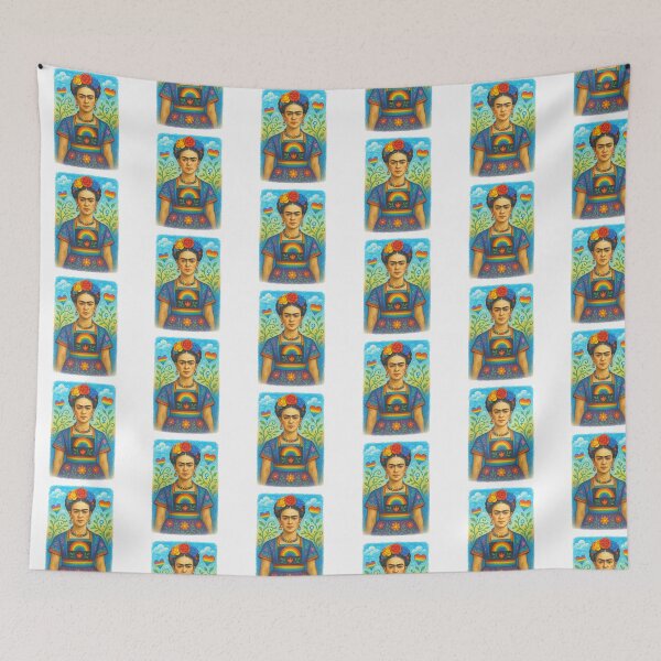 Item preview, Frida Kahlo Rainbow Flower Portrait designed and sold by TeeARTHY.