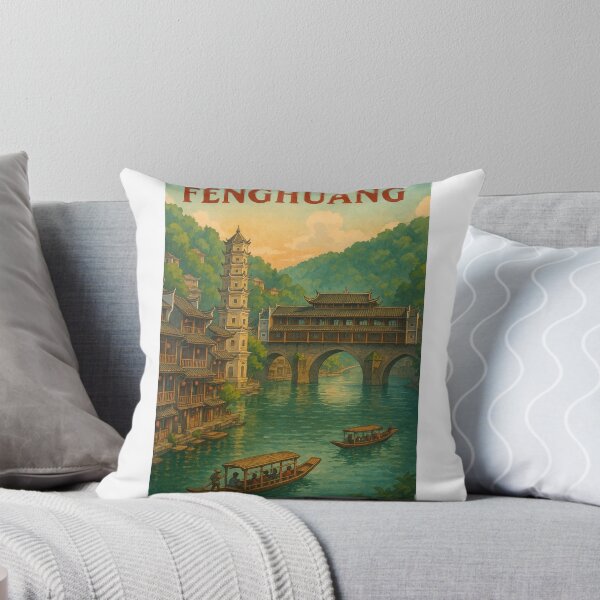 Item preview, Fenghuang Ancient Town with Covered Bridge and Pagoda designed and sold by Aryabek.