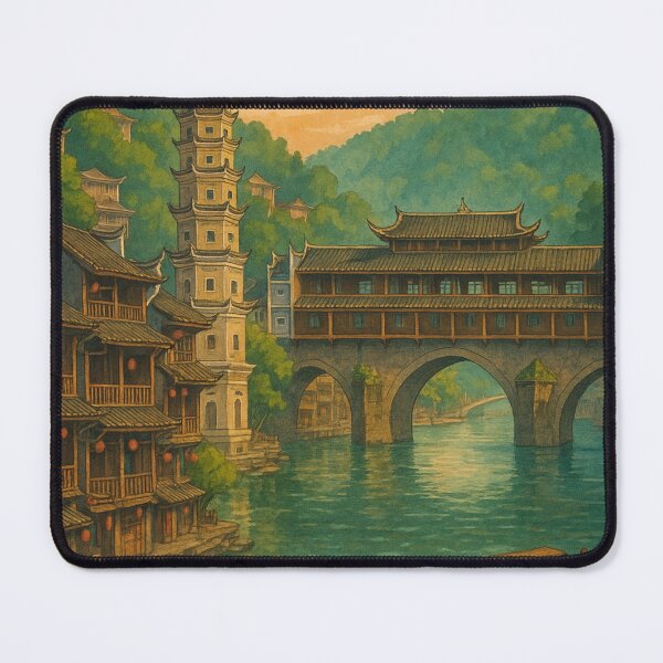 Item preview, Fenghuang Ancient Town with Covered Bridge and Pagoda designed and sold by Aryabek.