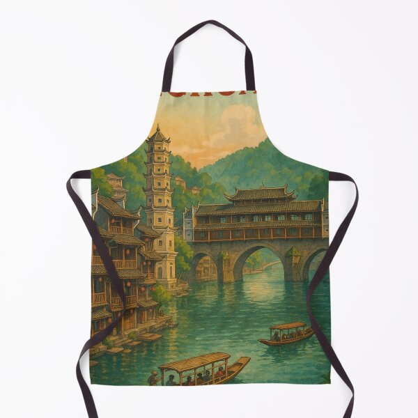 Item preview, Fenghuang Ancient Town with Covered Bridge and Pagoda designed and sold by Aryabek.