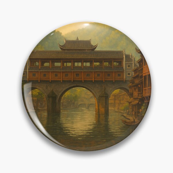 Item preview, Fenghuang China with Boats and Ming-Style Riverfront designed and sold by Aryabek.