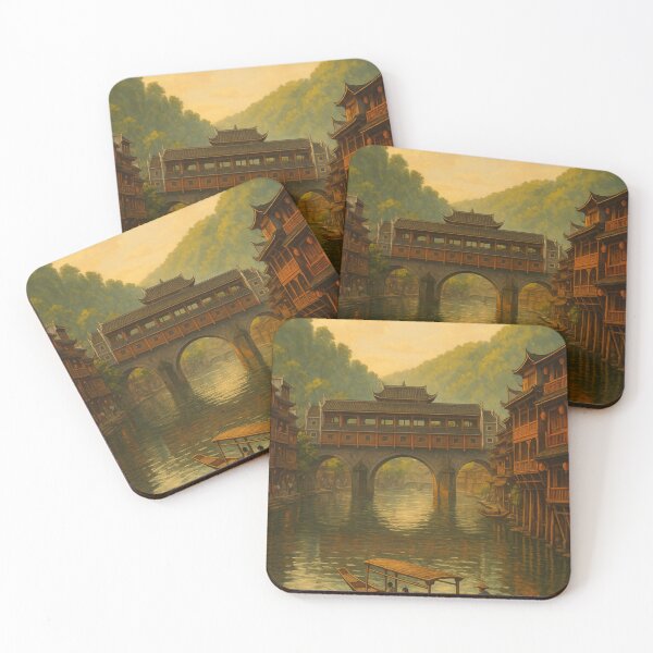 Item preview, Fenghuang China with Boats and Ming-Style Riverfront designed and sold by Aryabek.