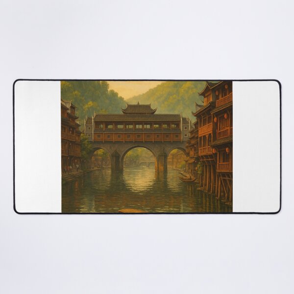 Item preview, Fenghuang China with Boats and Ming-Style Riverfront designed and sold by Aryabek.