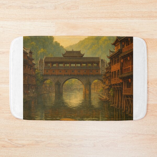 Item preview, Fenghuang China with Boats and Ming-Style Riverfront designed and sold by Aryabek.