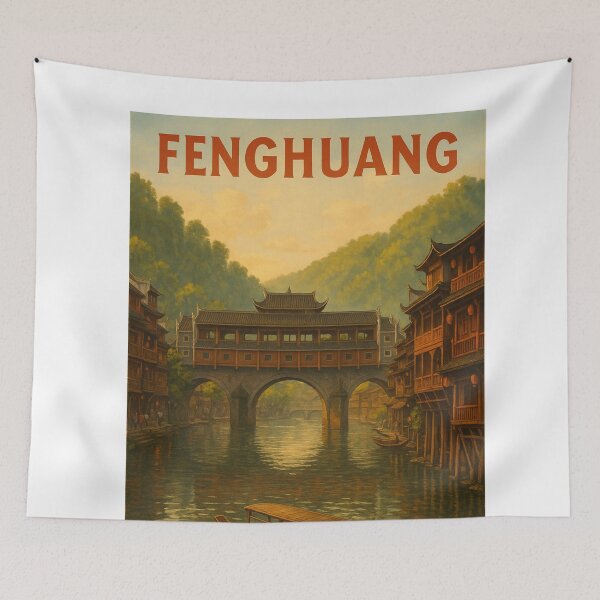 Item preview, Fenghuang China with Boats and Ming-Style Riverfront designed and sold by Aryabek.