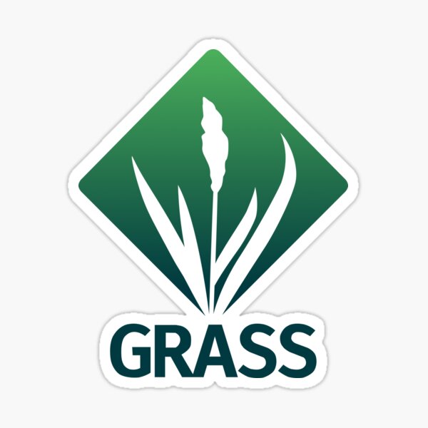 Vista previa del artículo con la obra «Logotipo de degradado de hierba», diseñado y vendido por GRASS Project.