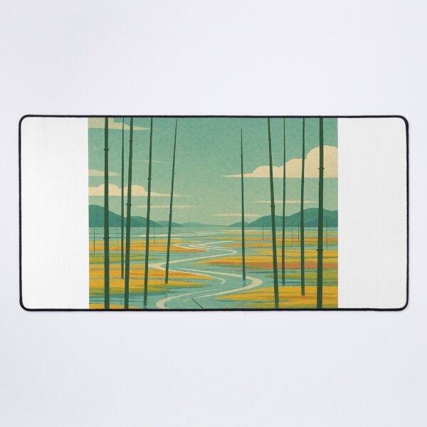 Item preview, Xiapu China with Tidal Flats and Fisherman on River designed and sold by Aryabek.