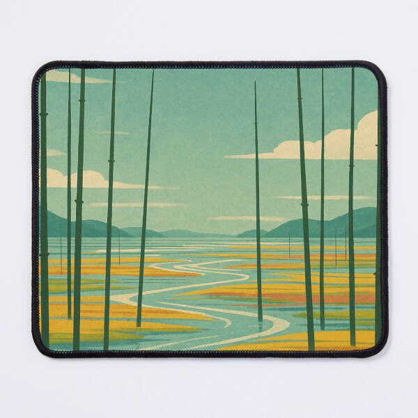 Item preview, Xiapu China with Tidal Flats and Fisherman on River designed and sold by Aryabek.