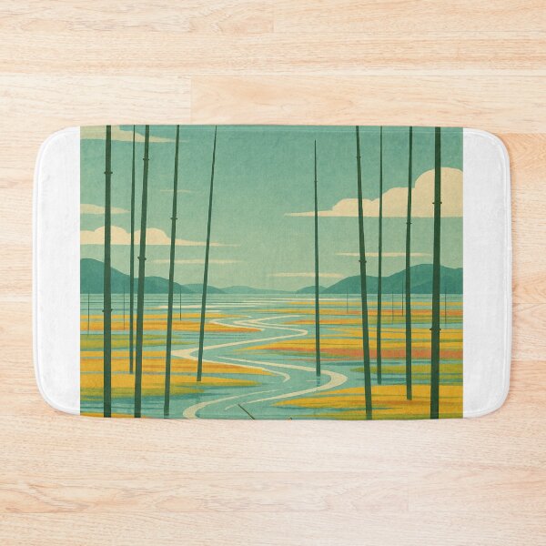 Item preview, Xiapu China with Tidal Flats and Fisherman on River designed and sold by Aryabek.