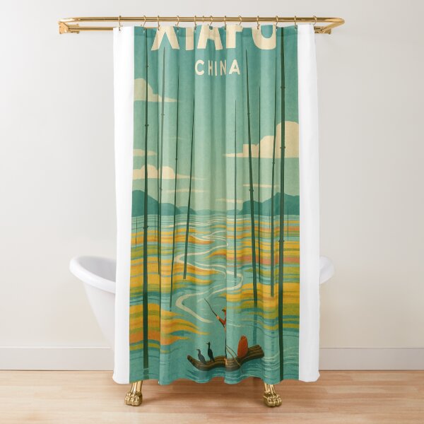 Item preview, Xiapu China with Tidal Flats and Fisherman on River designed and sold by Aryabek.
