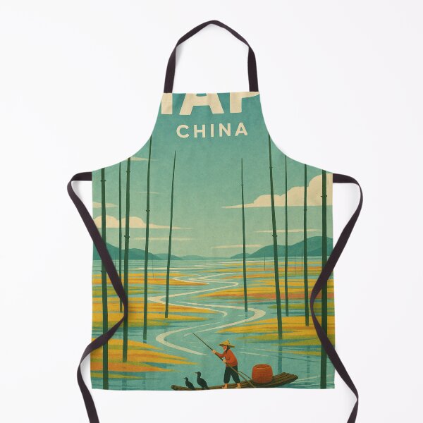 Item preview, Xiapu China with Tidal Flats and Fisherman on River designed and sold by Aryabek.