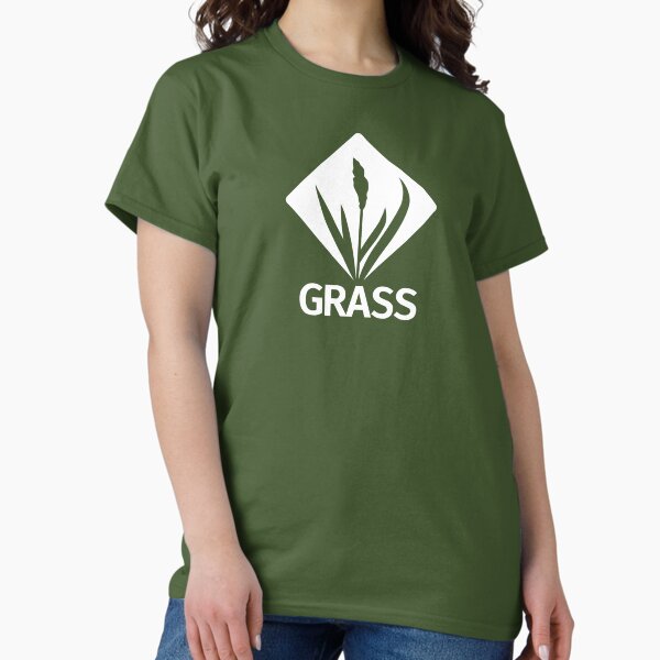 Vista previa del artículo con la obra «Logotipo blanco de GRASS», diseñado y vendido por GRASS Project.