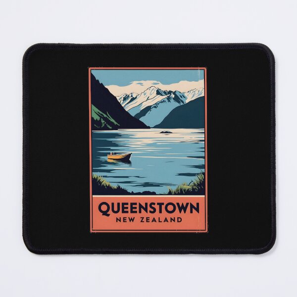 Item preview, A Vintage Travel Art of Queenstown - New Zealand  designed and sold by GoodOldVintage.