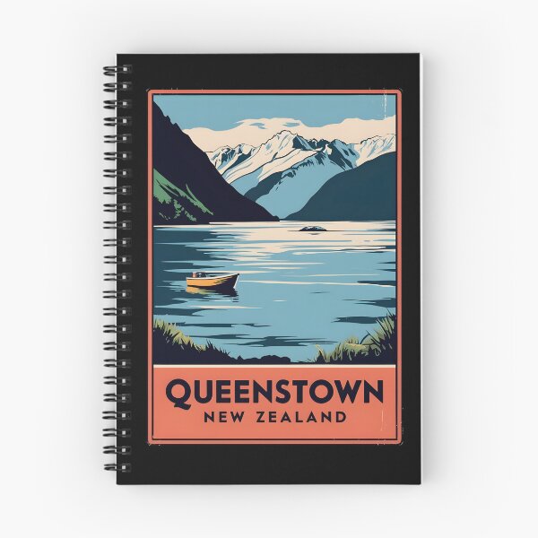 Item preview, A Vintage Travel Art of Queenstown - New Zealand  designed and sold by GoodOldVintage.