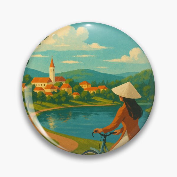 Item preview, Cyclist along Lake in Da Lat, Vietnam Highlands designed and sold by Aryabek.