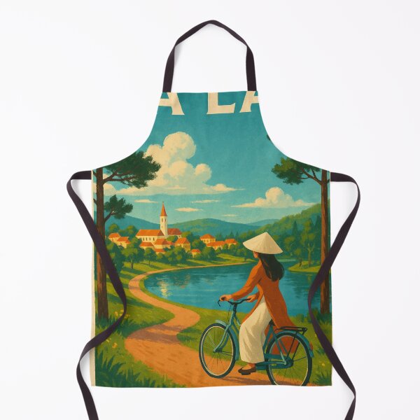 Item preview, Cyclist along Lake in Da Lat, Vietnam Highlands designed and sold by Aryabek.
