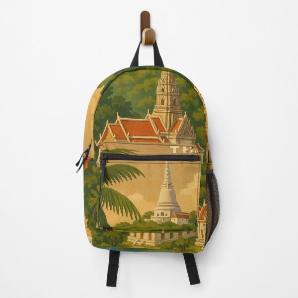 Item preview, Phetchaburi Thailand Temples and Forested Hillscape designed and sold by Aryabek.