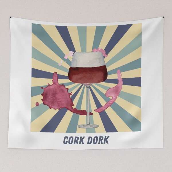 Item preview, Cork Dork - Red wine stain blue and retro design for wine lovers designed and sold by siempredesign.