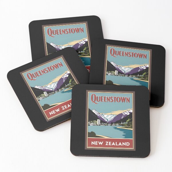Item preview, A Vintage Travel Art of Queenstown - New Zealand  designed and sold by GoodOldVintage.