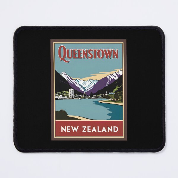 Item preview, A Vintage Travel Art of Queenstown - New Zealand  designed and sold by GoodOldVintage.
