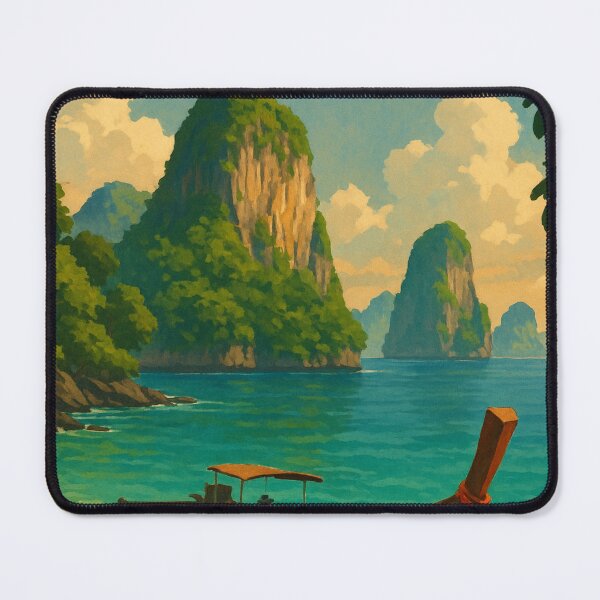 Item preview, Trang Thailand with Limestone Islets and Longtail Boat designed and sold by Aryabek.