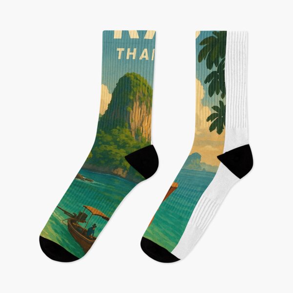 Item preview, Trang Thailand with Limestone Islets and Longtail Boat designed and sold by Aryabek.