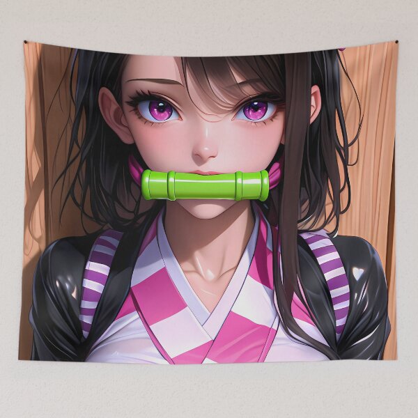 Item preview, Nezuko Kamado Demon Slayer Modern Fantasy Kimono Warrior Pink Gaze designed and sold by mildaclairmo.