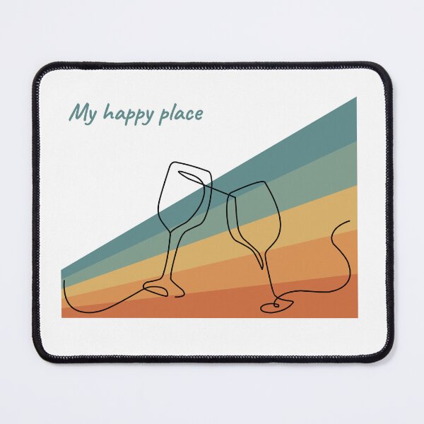 Item preview, My Happy Place Colorful lined design wine glasses designed and sold by siempredesign.
