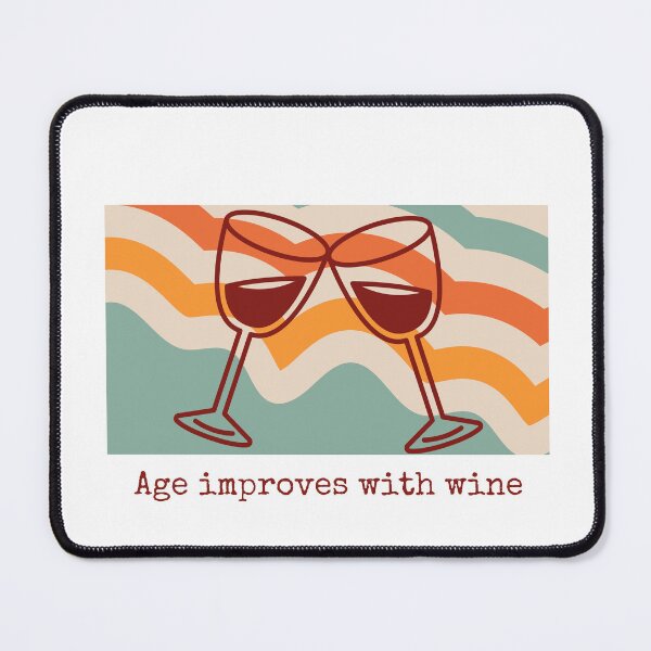 Item preview, Age improves with Wine Colorful Retro design wine glasses designed and sold by siempredesign.