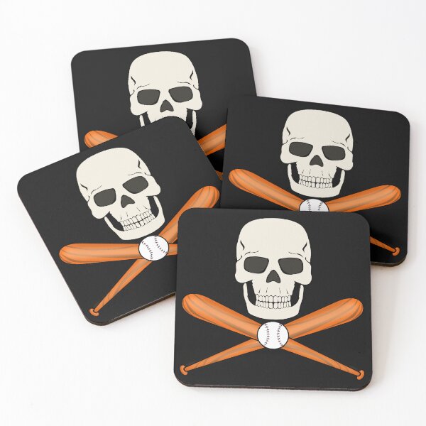 Item preview, Funny and Spooky Baseball Skull Pirate Flag Jolly Roger designed and sold by Jaudaux Designs.