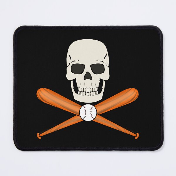 Item preview, Funny and Spooky Baseball Skull Pirate Flag Jolly Roger designed and sold by Jaudaux Designs.