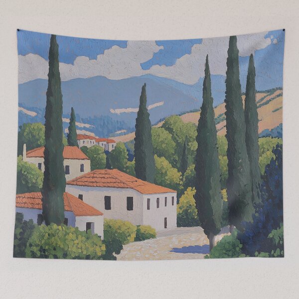 Item preview, Lebanon landscape | Post-impressionist painting style designed and sold by ComicsFactory.