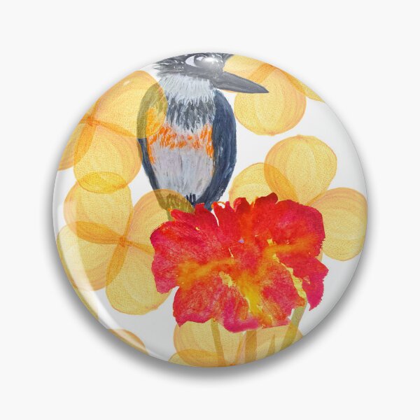 Item preview, Kingfisher and Red Flower designed and sold by NataliaFlaherty.