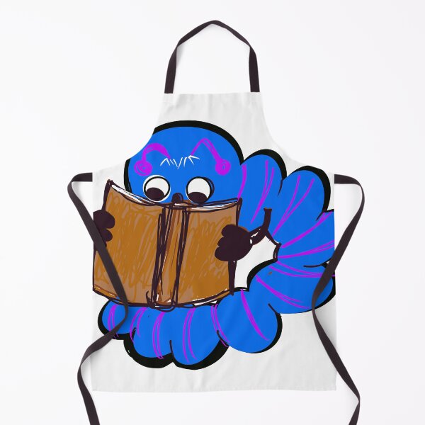 Item preview, blue bookworm reading designed and sold by empressbat merch.