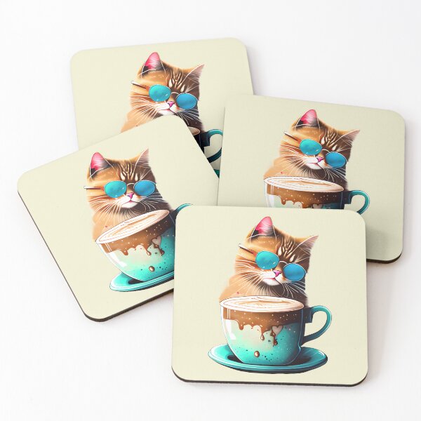 Item preview, Cool Coffee Cat designed and sold by MayRahTee.