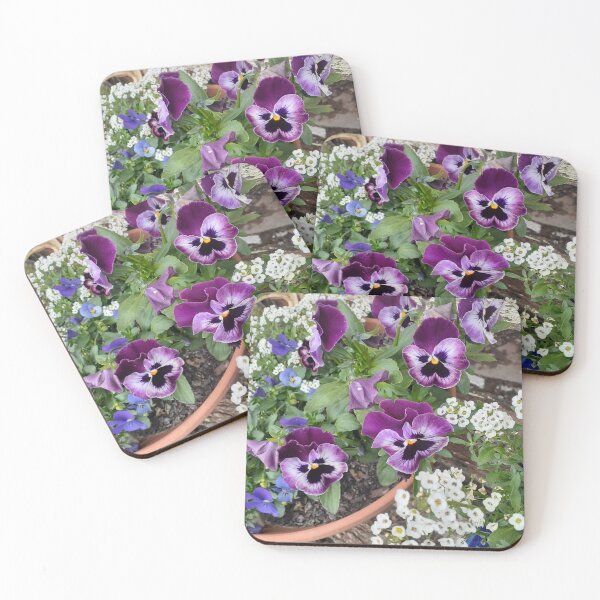 Item preview, Purple Pansy Flower Violas Alyssum Flowers Photo designed and sold by Sarah  Rajkotwala.