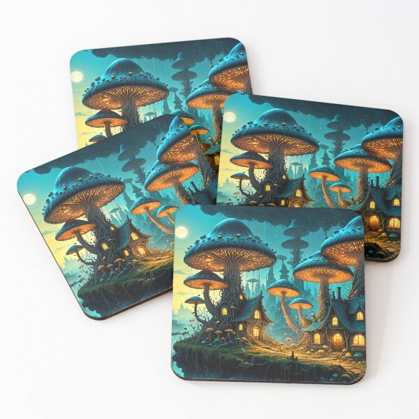 Item preview, Whispers in the Mushroom Village designed and sold by samitdigitalart.
